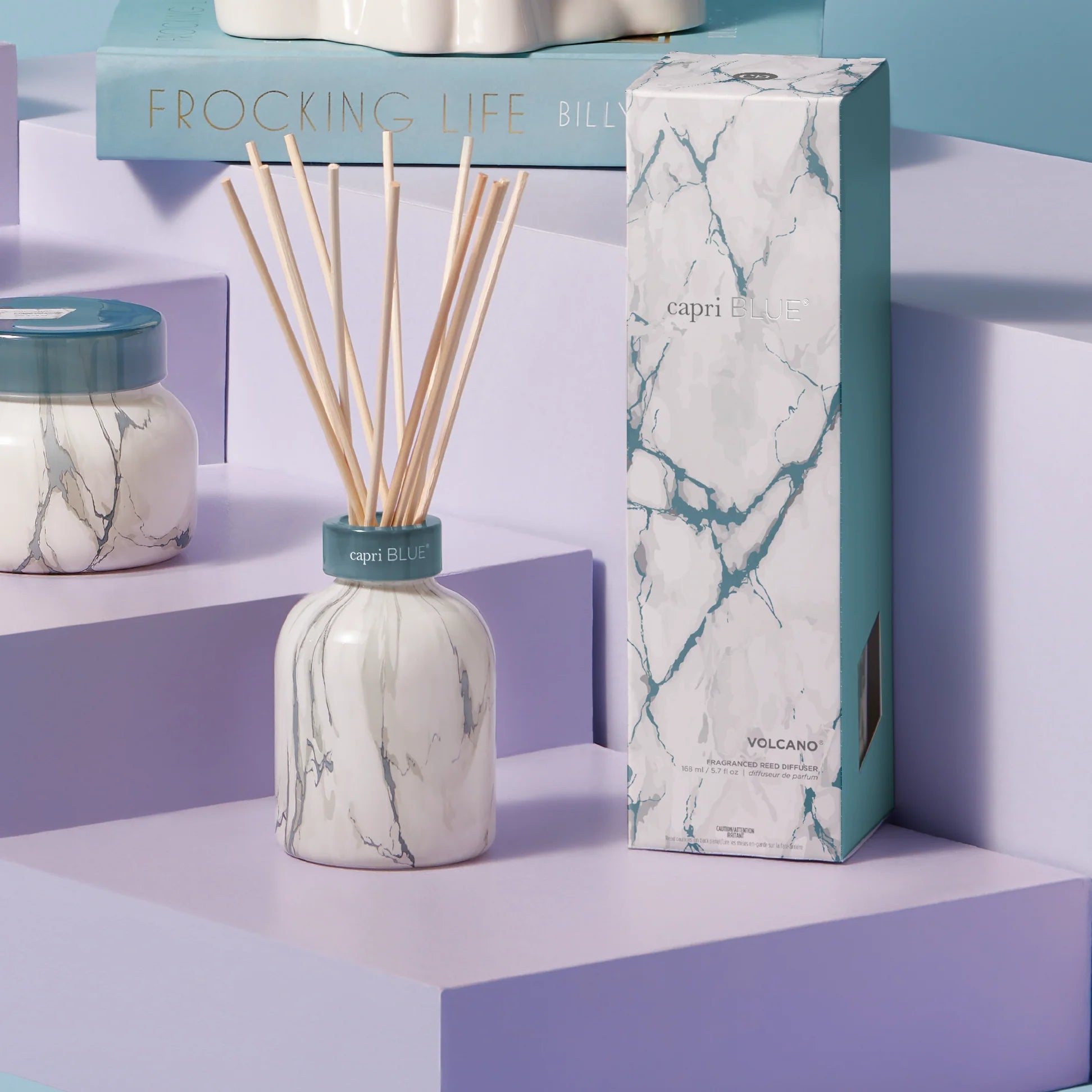Capri Blue Volcano Modern Marble Petite Reed Diffuser