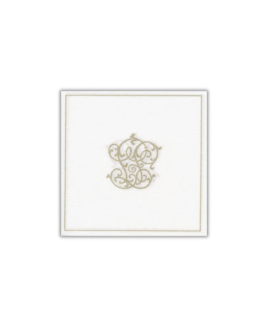 Paviot Chiffres Argent Cocktail Napkins