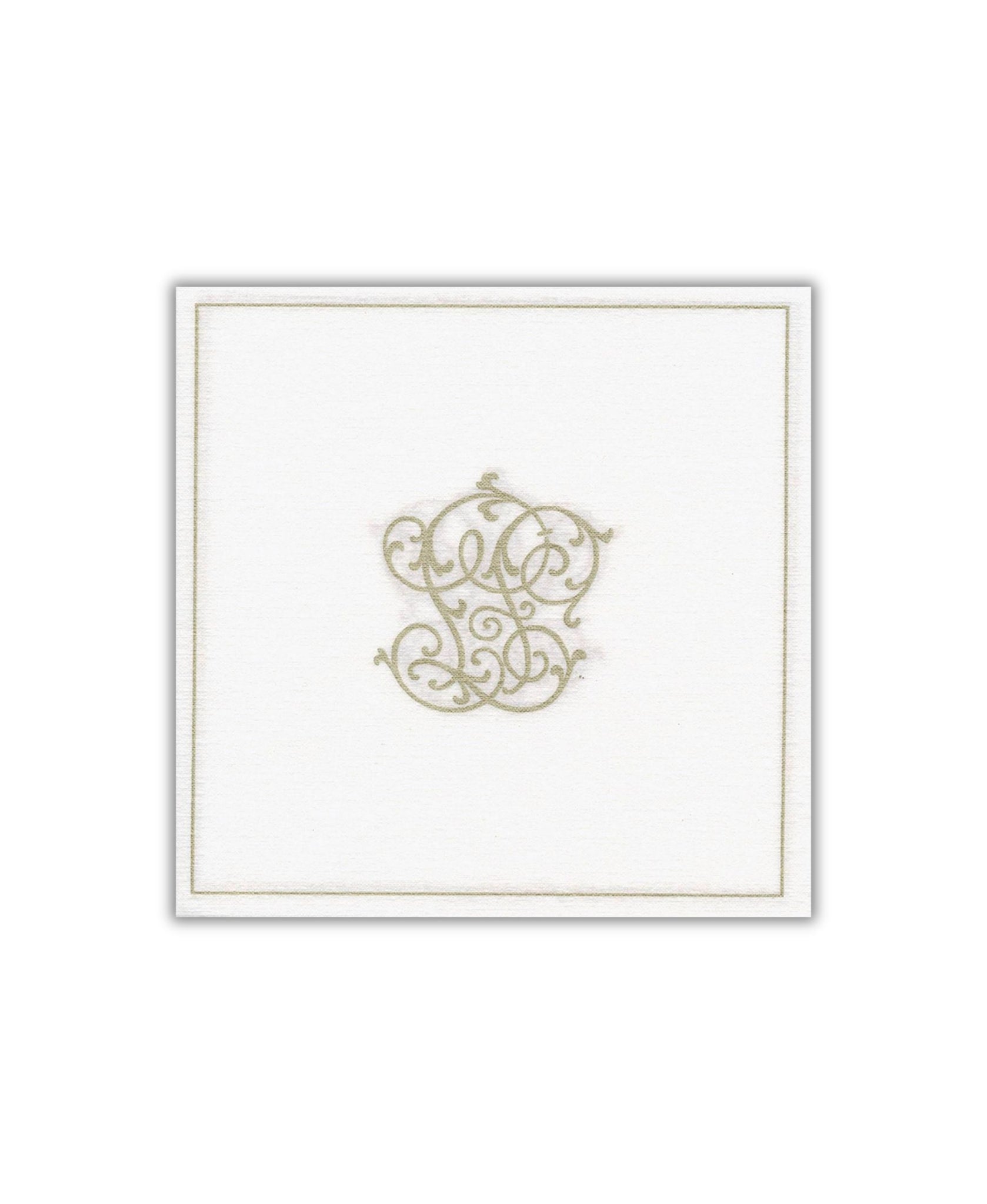 Paviot Chiffres Argent Gold Dinner Napkins