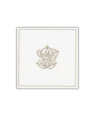 Paviot Chiffres Argent Gold Dinner Napkins