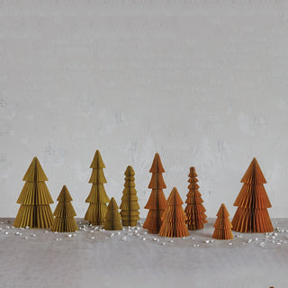 Handmade Recycled Paper Folding Honeycomb Trees with Glitter - Set of 5, 2 Colors