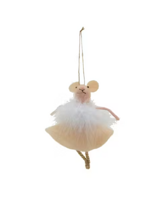 Handmade Wool Felt Ballarina Mouse Ornament - 3 Styles