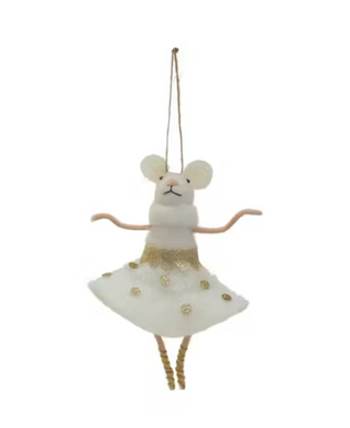 Handmade Wool Felt Ballarina Mouse Ornament - 3 Styles