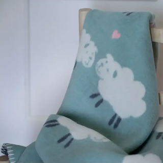 David Fussenegger Mila Sheep Allover Baby Blanket Light Green 75x100 cm