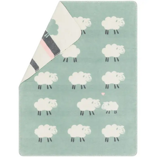 David Fussenegger Mila Sheep Allover Baby Blanket Light Green 75x100 cm