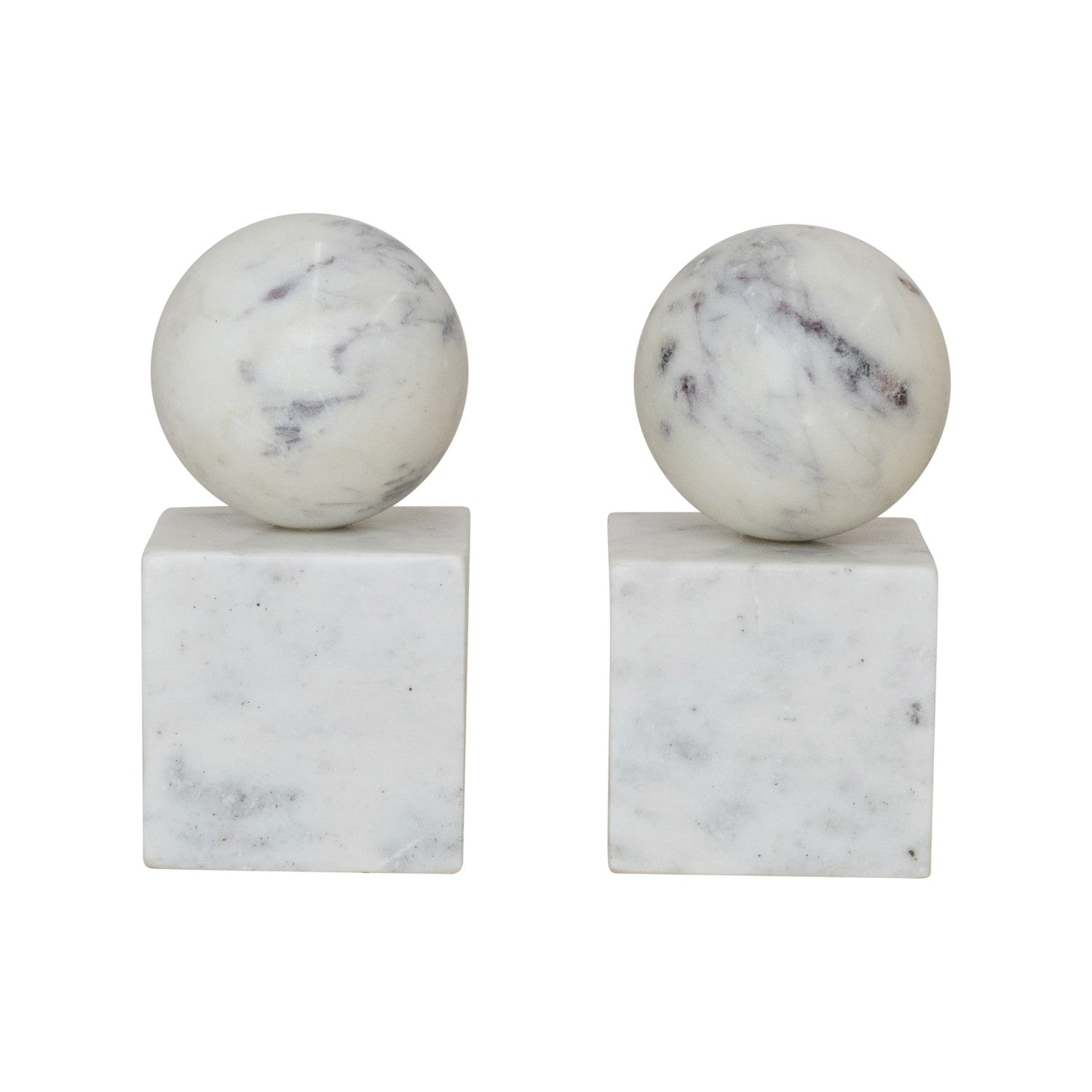 Marble Geometric Bookends - Set of 2
