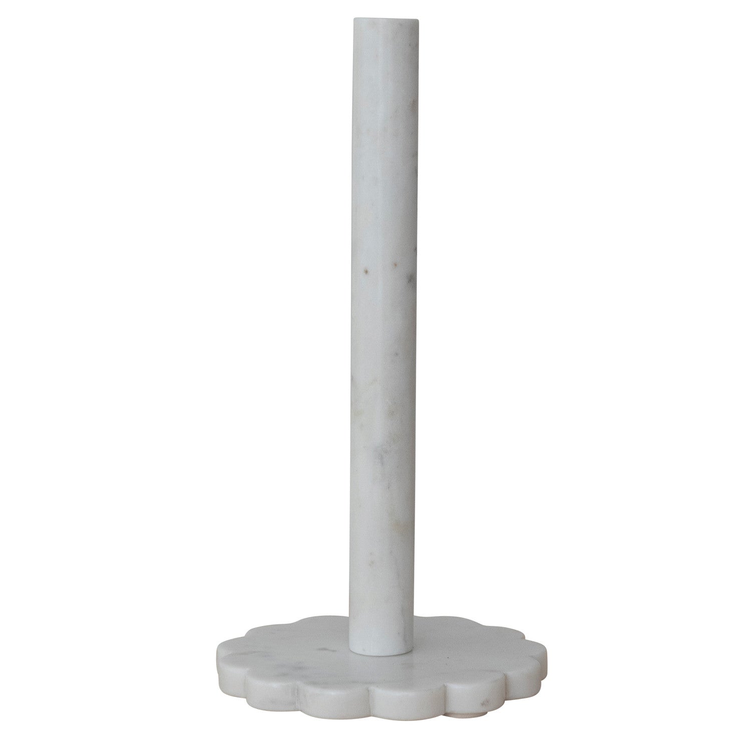 Marble Scalloped Paper Towel Holder - White