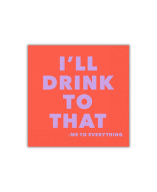 Old Country Design Drink to That Quip Cocktail Napkin