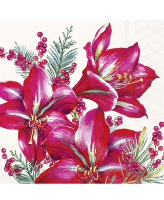 Ihr Elegant Amaryllis Cream Lunch Napkins