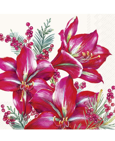 Ihr Elegant Amaryllis Cream Lunch Napkins