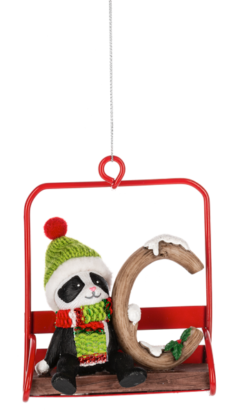 Ski Lift Monogram Ornament - C