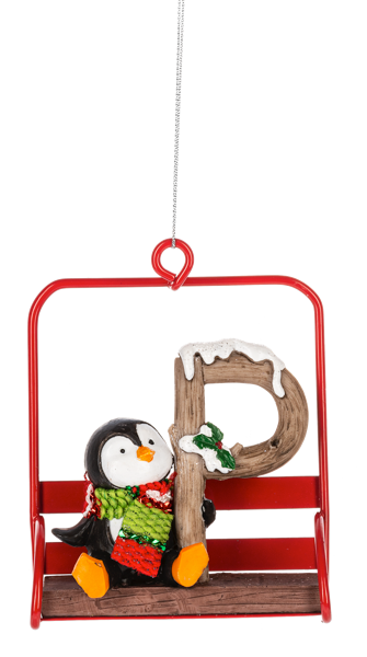 Ski Lift Monogram Ornament