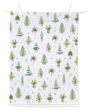 IHR Festive Holidays Green Fabric Tea Towel