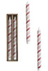 Flameless LED Taper Candles w/ Candy Cane Stripes, Red & White w/ Sugar, Set of 2