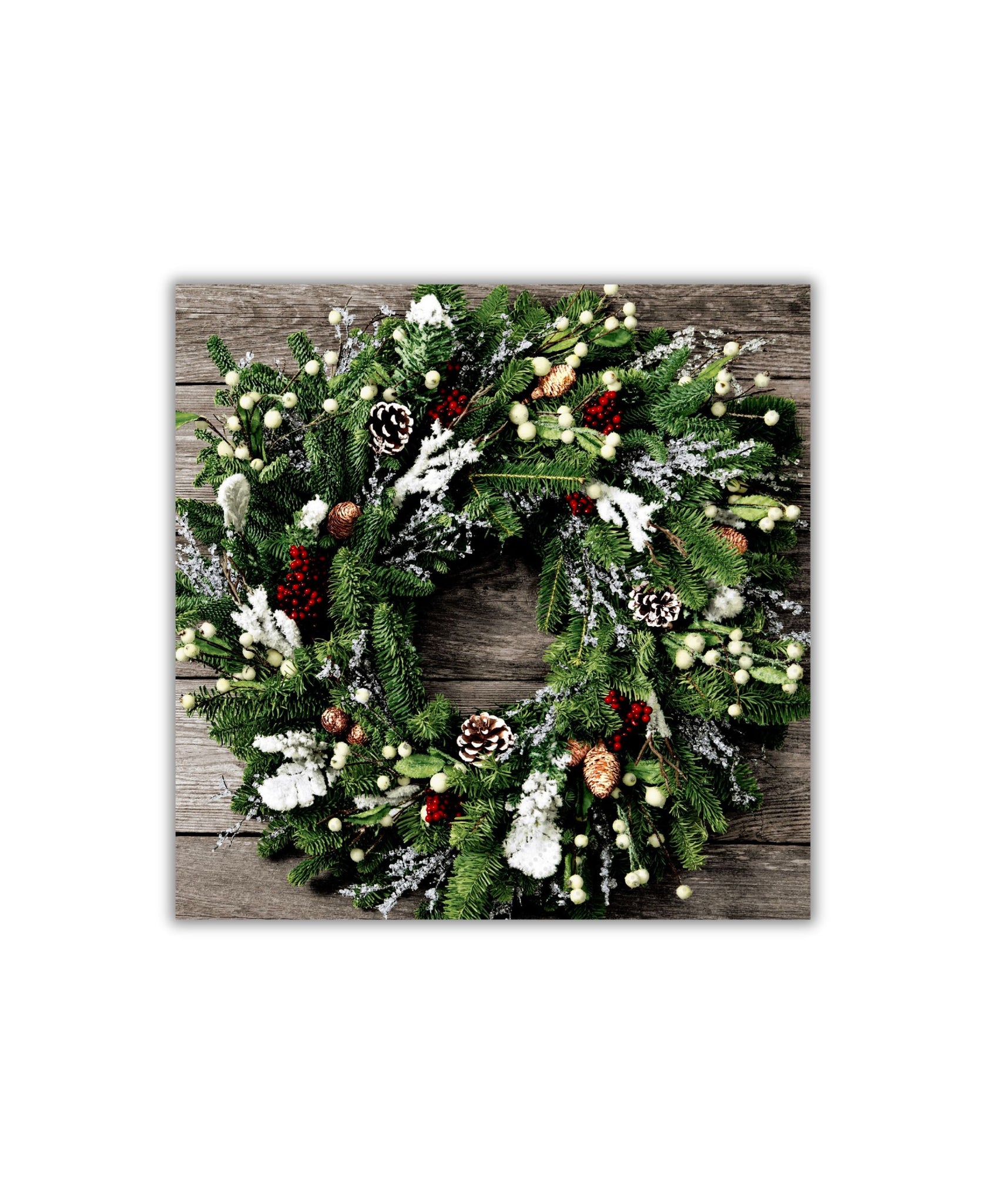Frosty Wreath Luncheon Napkin