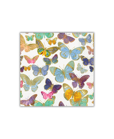 Old Country Design Golden Butterflies Cocktail Napkin