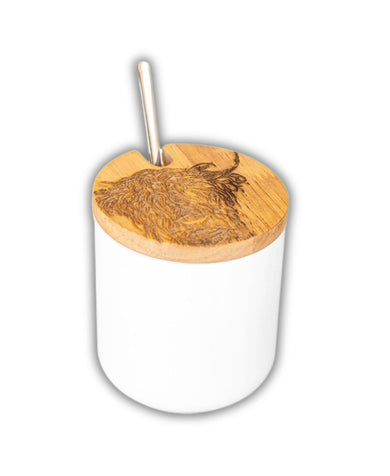 Highland Cow Jar and Spoon Set