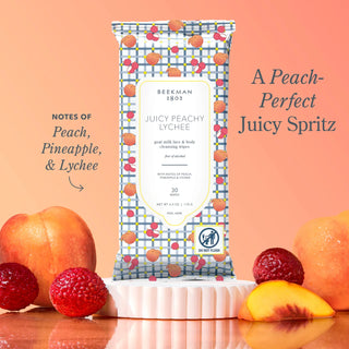 Beekman 1802 Juicy Peach Lychee Goat Milk Facial Cleansing Wipes