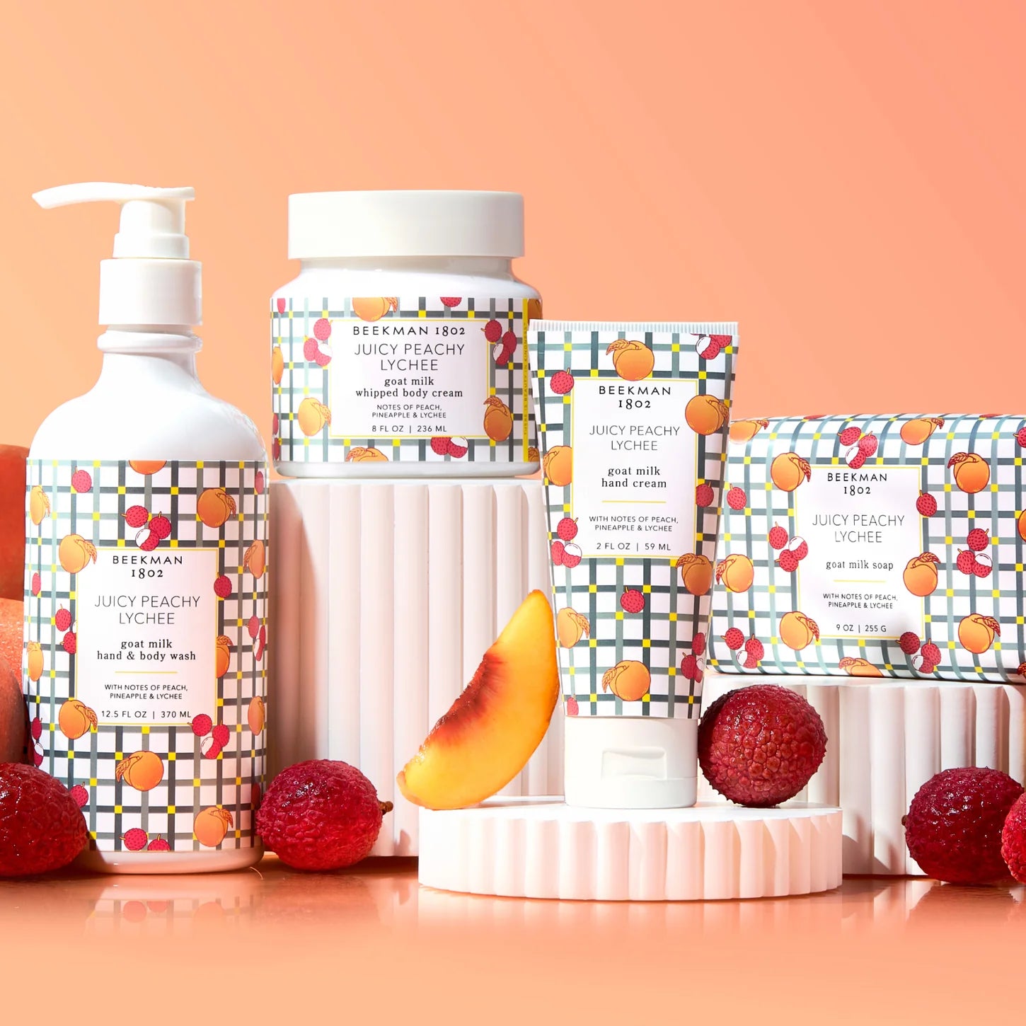 Beekman 1802 Juicy Peach Lychee Goat Milk Facial Cleansing Wipes