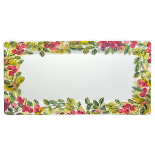 Cranberry Wreath Rectangle Platter