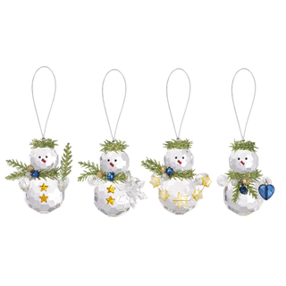 Teeny Mistletoe Snowman Ornaments - Blue