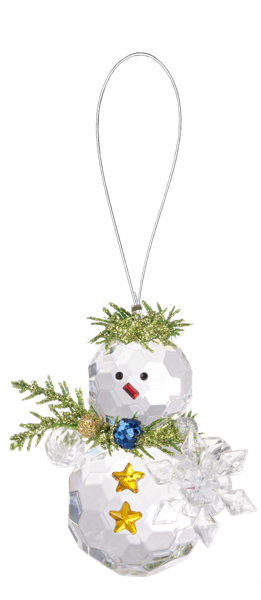 Teeny Mistletoe Snowman Ornaments - Blue