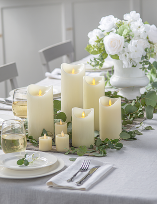 Ivory LED Wax Pillar Candle- 5