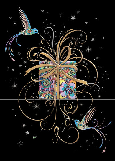 Bug Art Present With Birds Card Blank