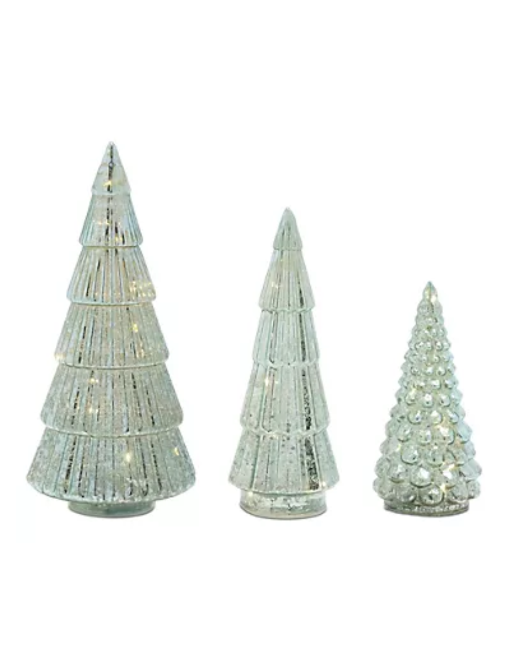 Green Mercury Glass LED Tree