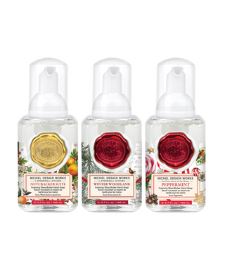 Michel Design Works Mini Foaming Hand Soap Set - Winter Woodland, Nutcracker Suite, Peppermint