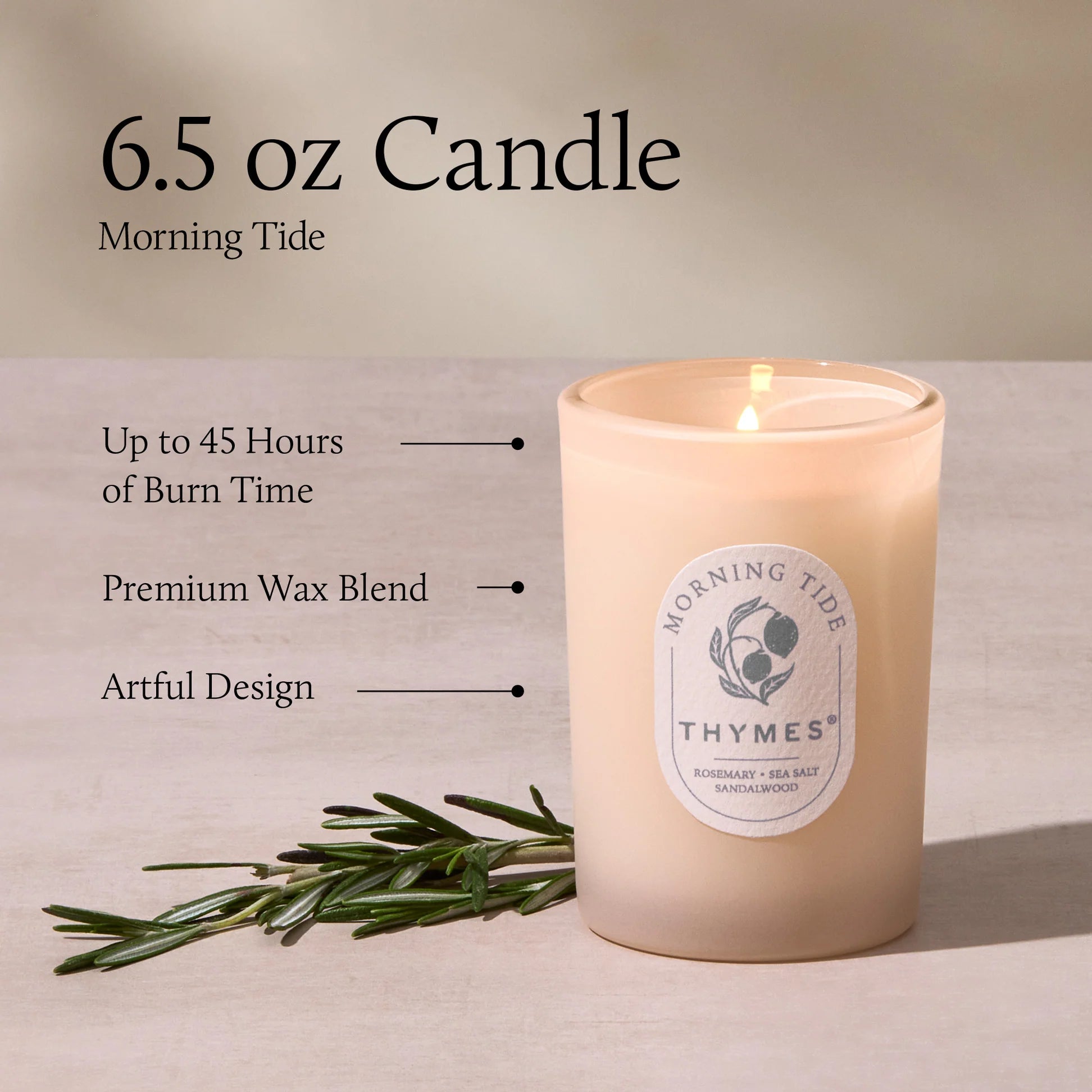 Thymes Morning Tide Poured Candle 6.5 oz