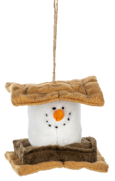 S'mores Plush Graham Cracker Head Ornament