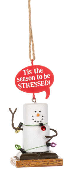 S'mores Funny Holiday Stress Ornaments