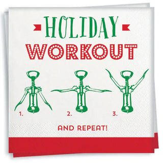 Holiday Workout Cocktail Napkin