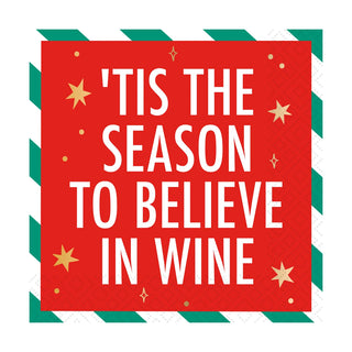 Believe In Wine Cocktail Napkin
