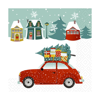Xmas Car Cocktail Napkins