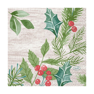 Winter Greenery Cocktail Napkins