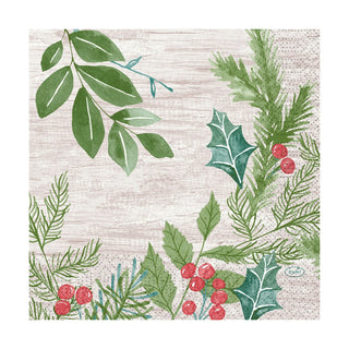 Winter Greenery Luncheon Napkin