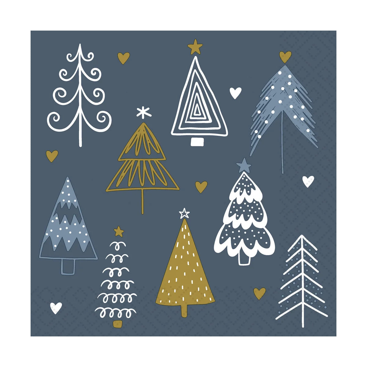 Fun Trees Blue Luncheon Napkin