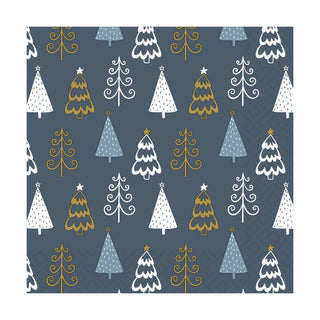 Fun Trees Blue Cocktail Napkins