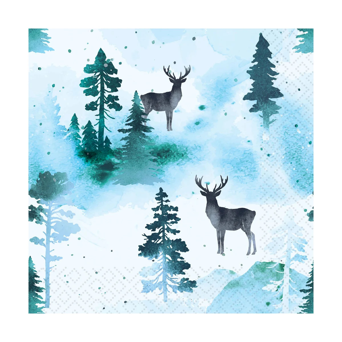 Frosty Deer Luncheon Napkin