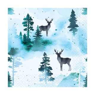 Frosty Deer Luncheon Napkin