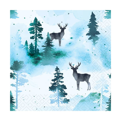 Frosty Deer Luncheon Napkin
