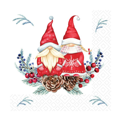 Tomte Couple Luncheon Napkin