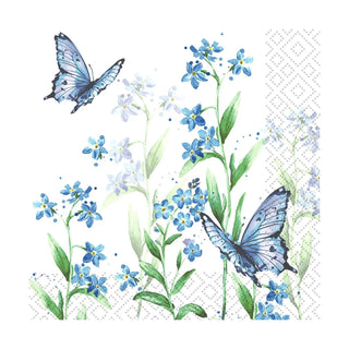 Azure Bloom Luncheon Napkin