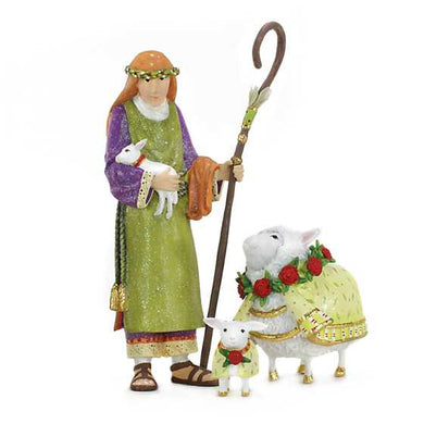 Patience Brewster Nativity Shepherd And Sheep Figures