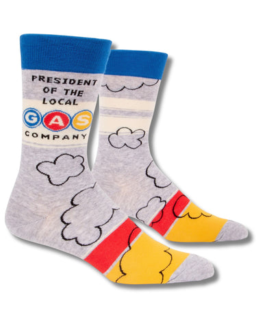 Blue Q President Of The Local Gas Company Men's Crew Socks