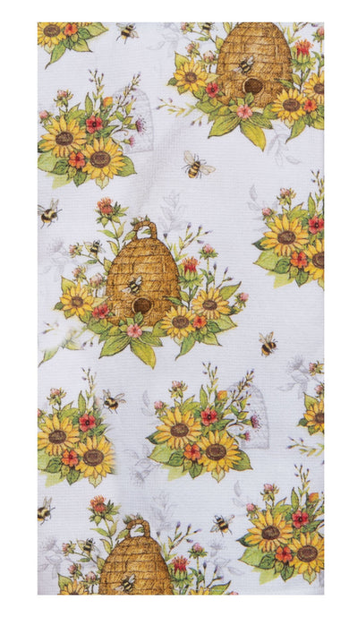 Bee Floral Toss Dual Purpose Terry Tea Towel