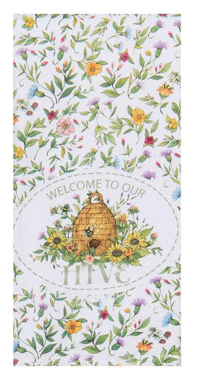 Bee Floral Hive Dual Purpose Terry Tea Towel