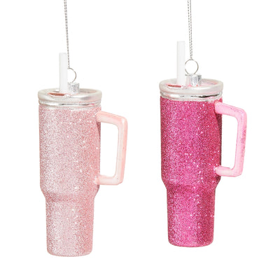 Pink Glitter Tumbler Ornaments
